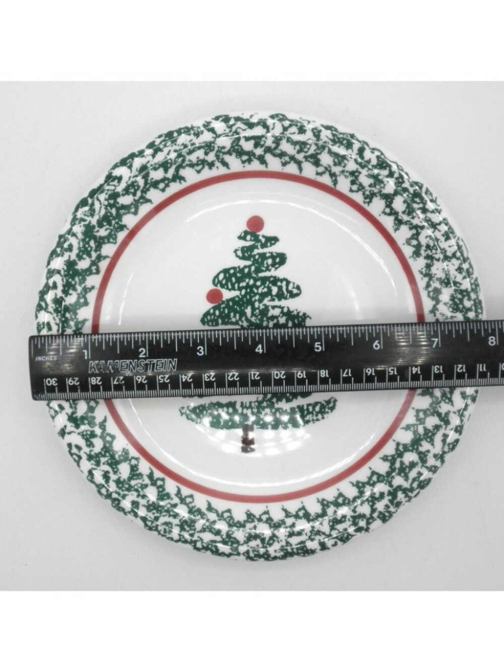 FUO5 by Furio 7-7/8 Inch Salad Plates Spongeware Christmas Set of 4 Pattern FUO5 - Picture 4 of 6